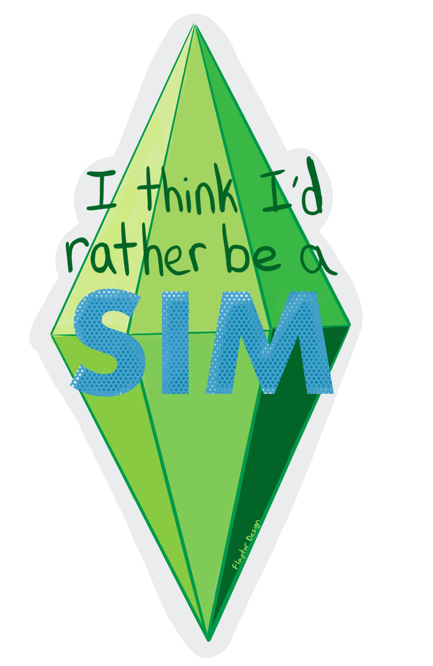 I think I'd rather be a Sim vinyl holographic sticker