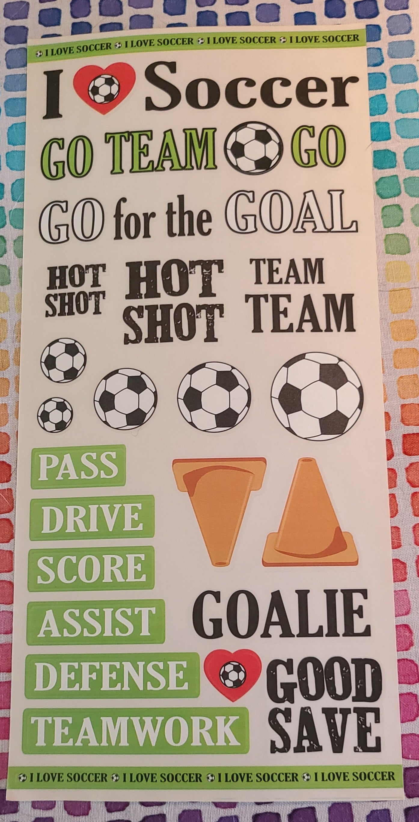 Soccer Scrapbooking sticker sheet