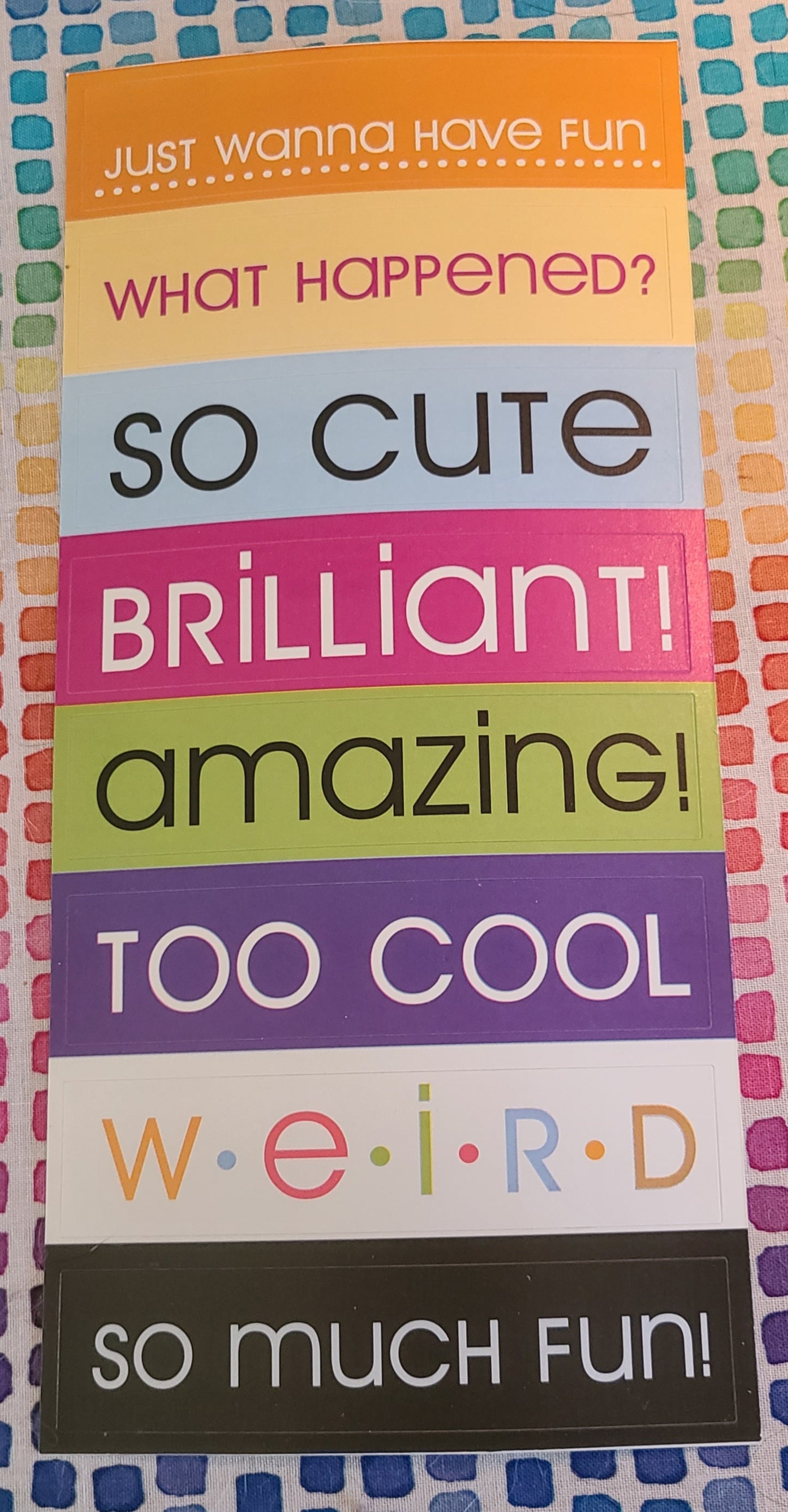 Fun Phrases Scrapbooking Sticker sheet