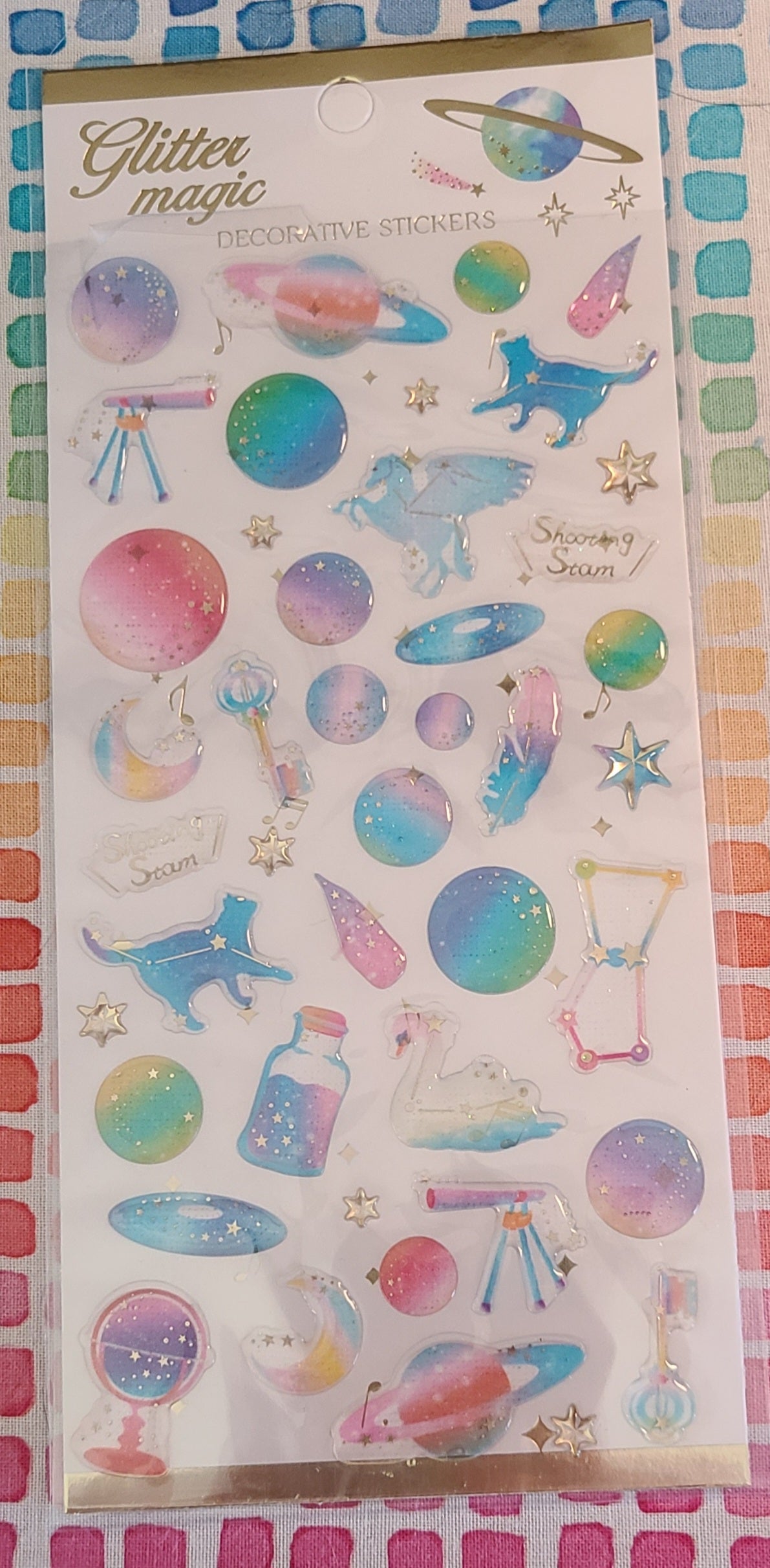 Glitter Magic Constellation Epoxy Sticker Sheet