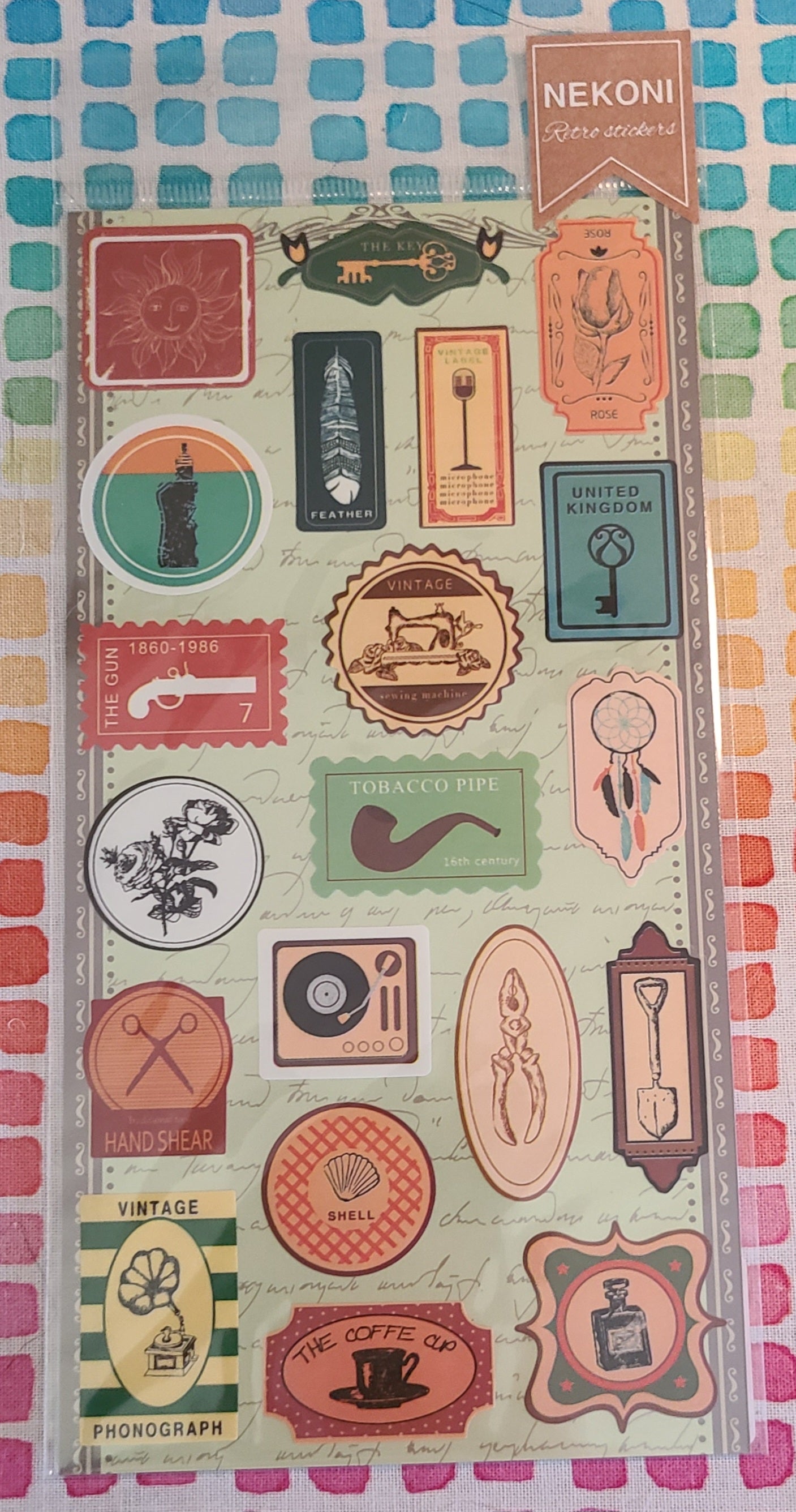 Nekoni Retro Stamp Stickers