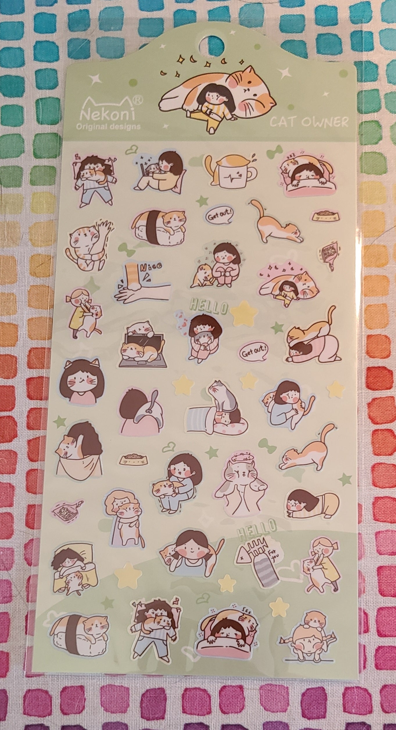 Nekoni Cat Owner Sticker sheet