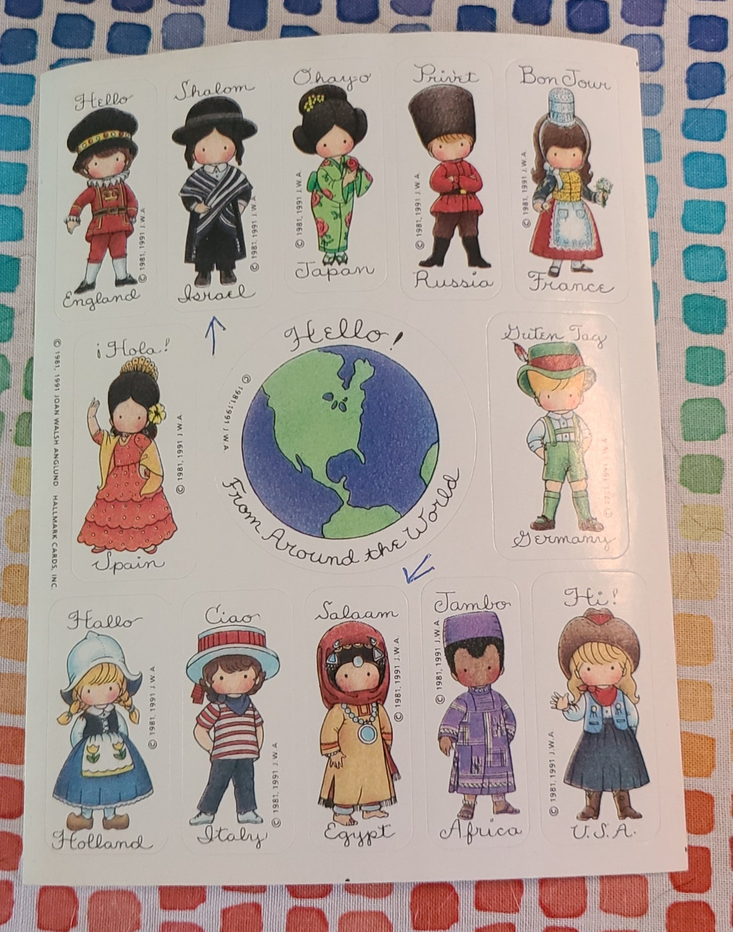 Joan Walsh Anglund Hello From Around the World Sticker Sheet