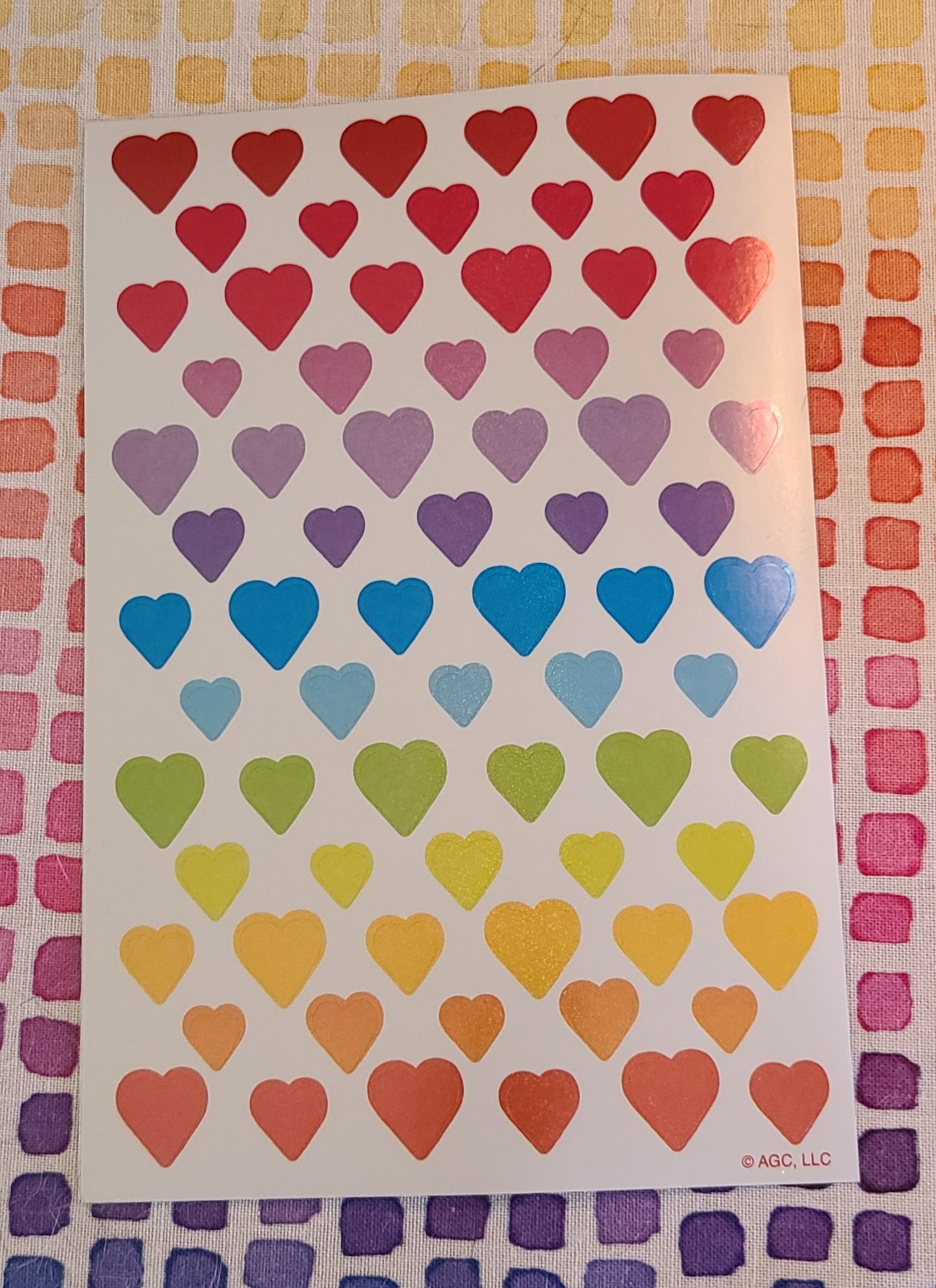 Rainbow Sparkly Heart Stickers