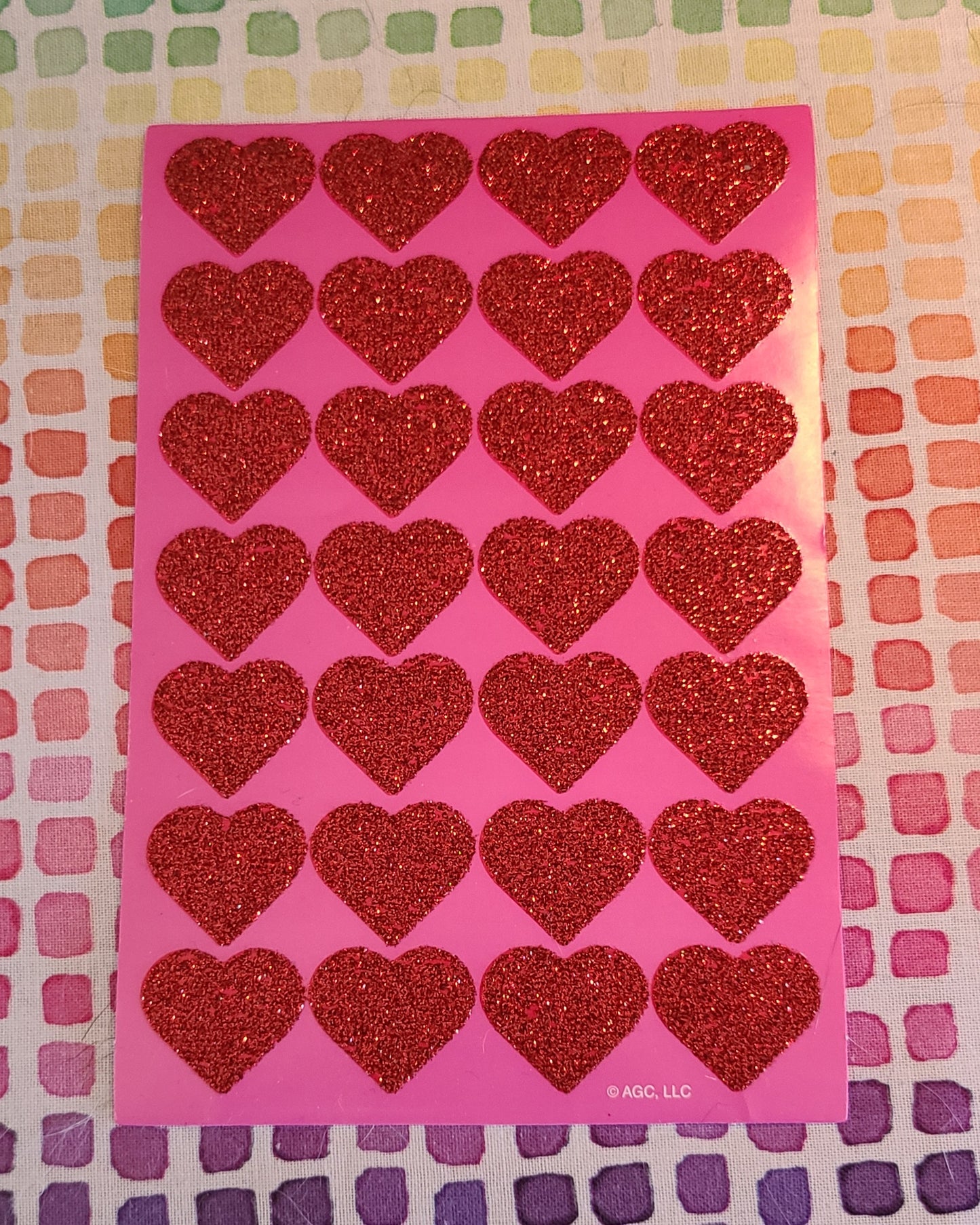 AGC Glitter Hearts Sticker Sheet