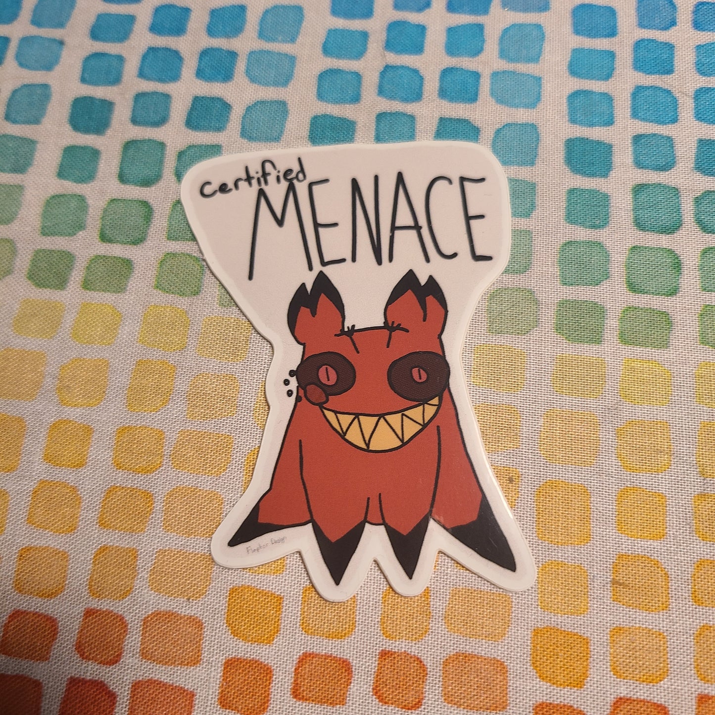 Certified Menace Cat Alastor glossy vinyl sticker