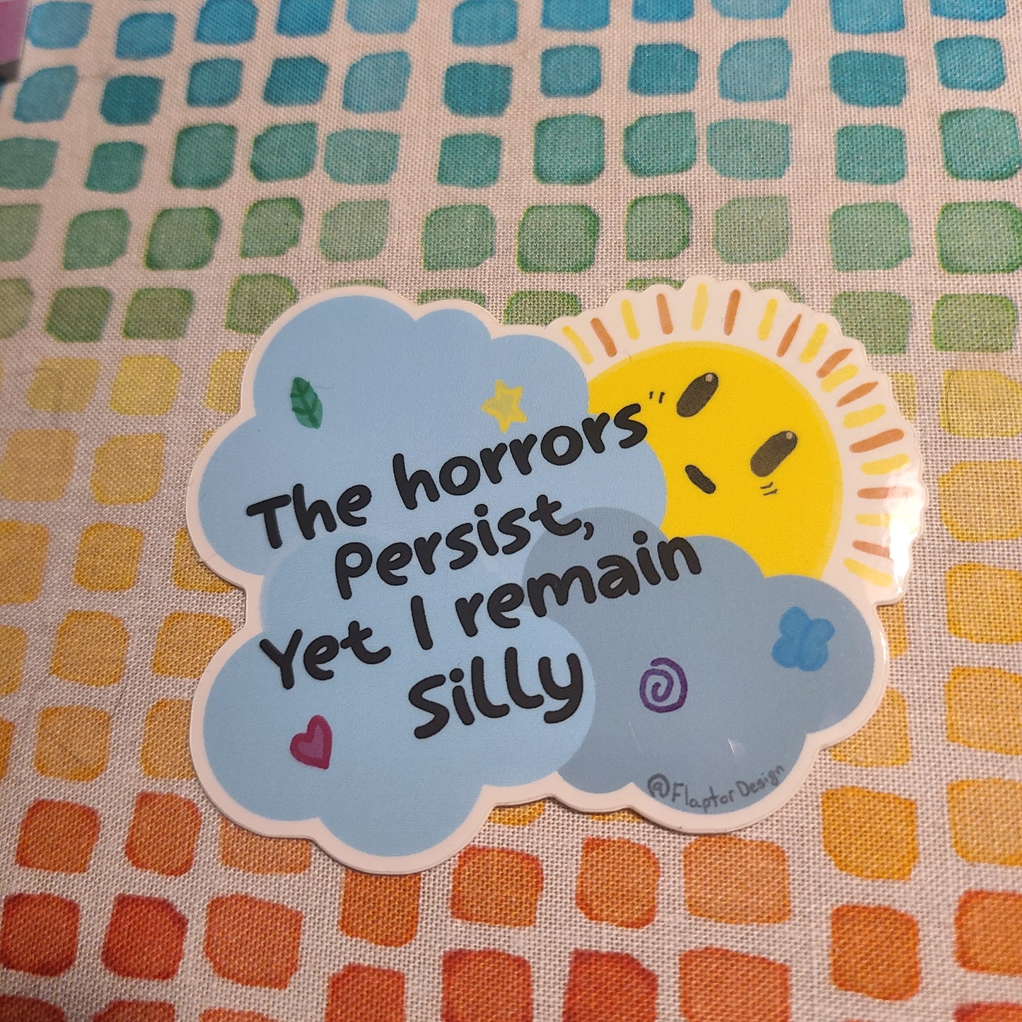 The horrors persist glossy vinyl sticker