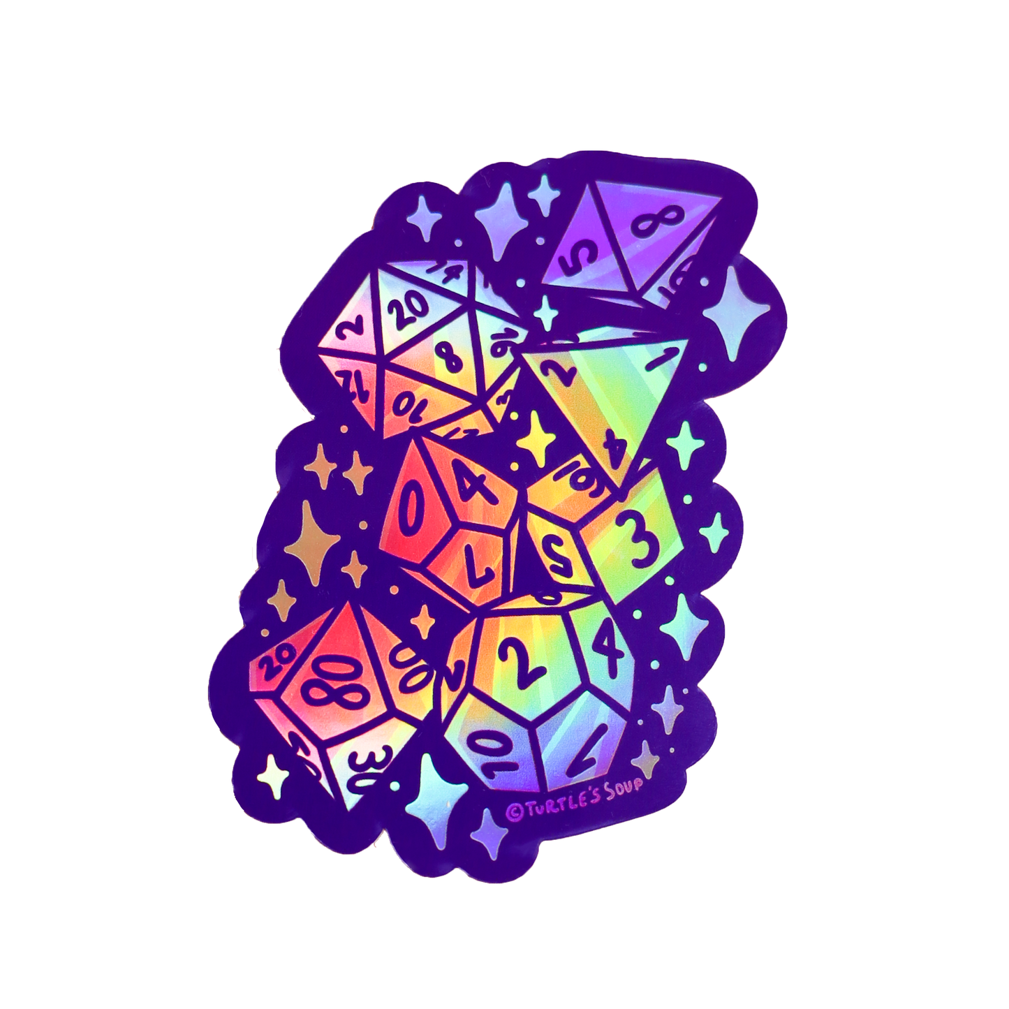Gamer D20 Board Game Dice Vinyl Sticker (Holographic)