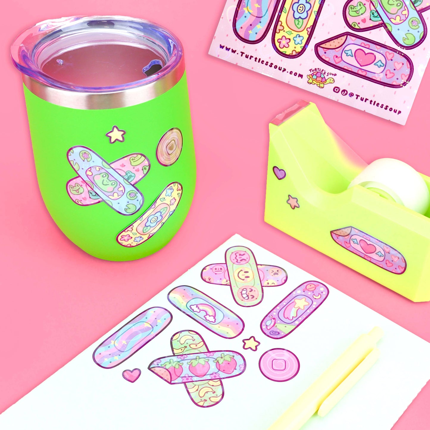 Cute Bandages Art Vinyl Sticker Sheet