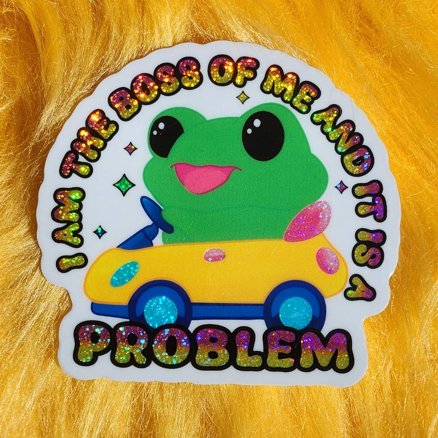 I’m the boss of me funny frog sticker cute hydroflask