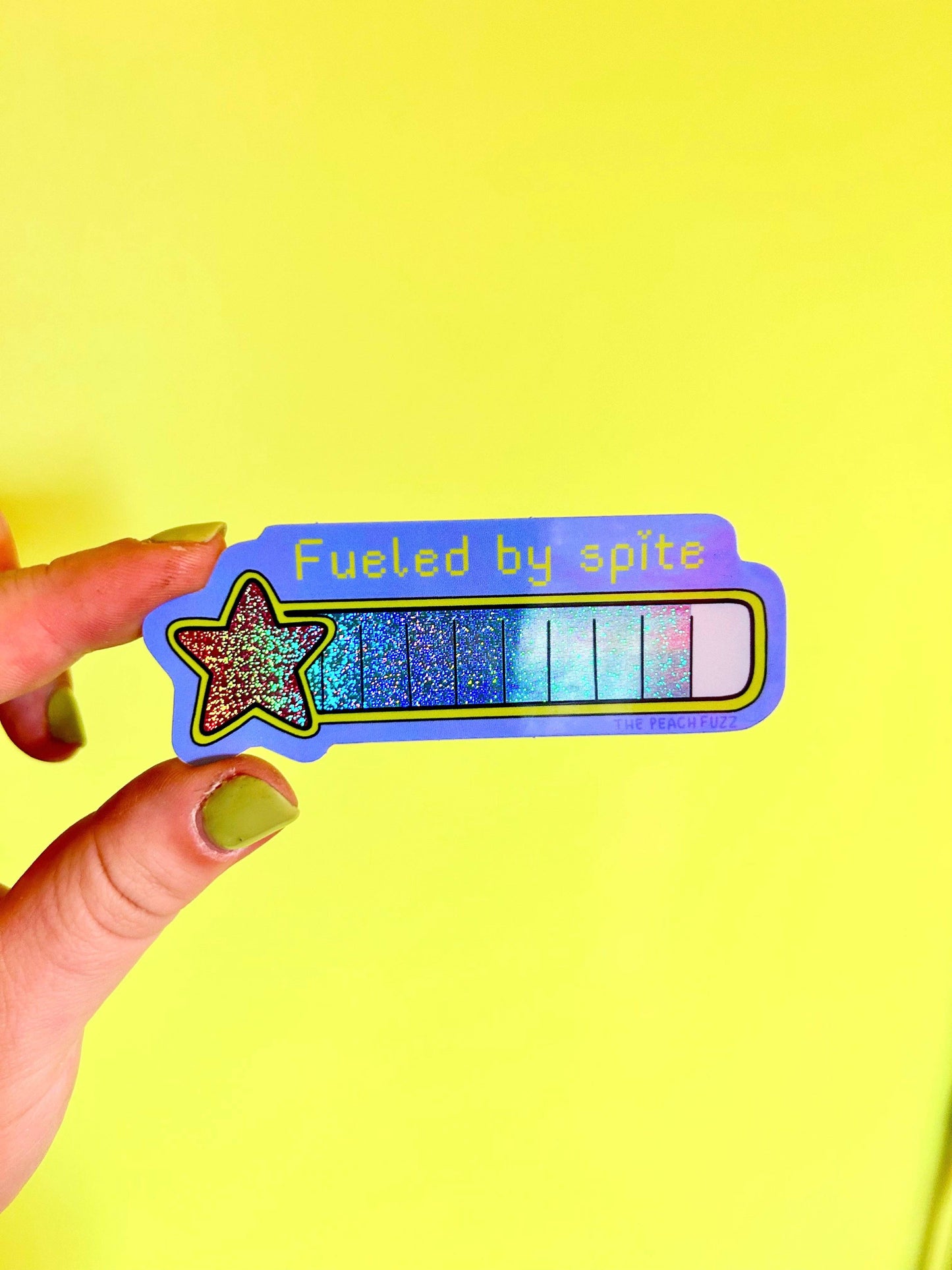 Fueled By Spite Glitter Sticker