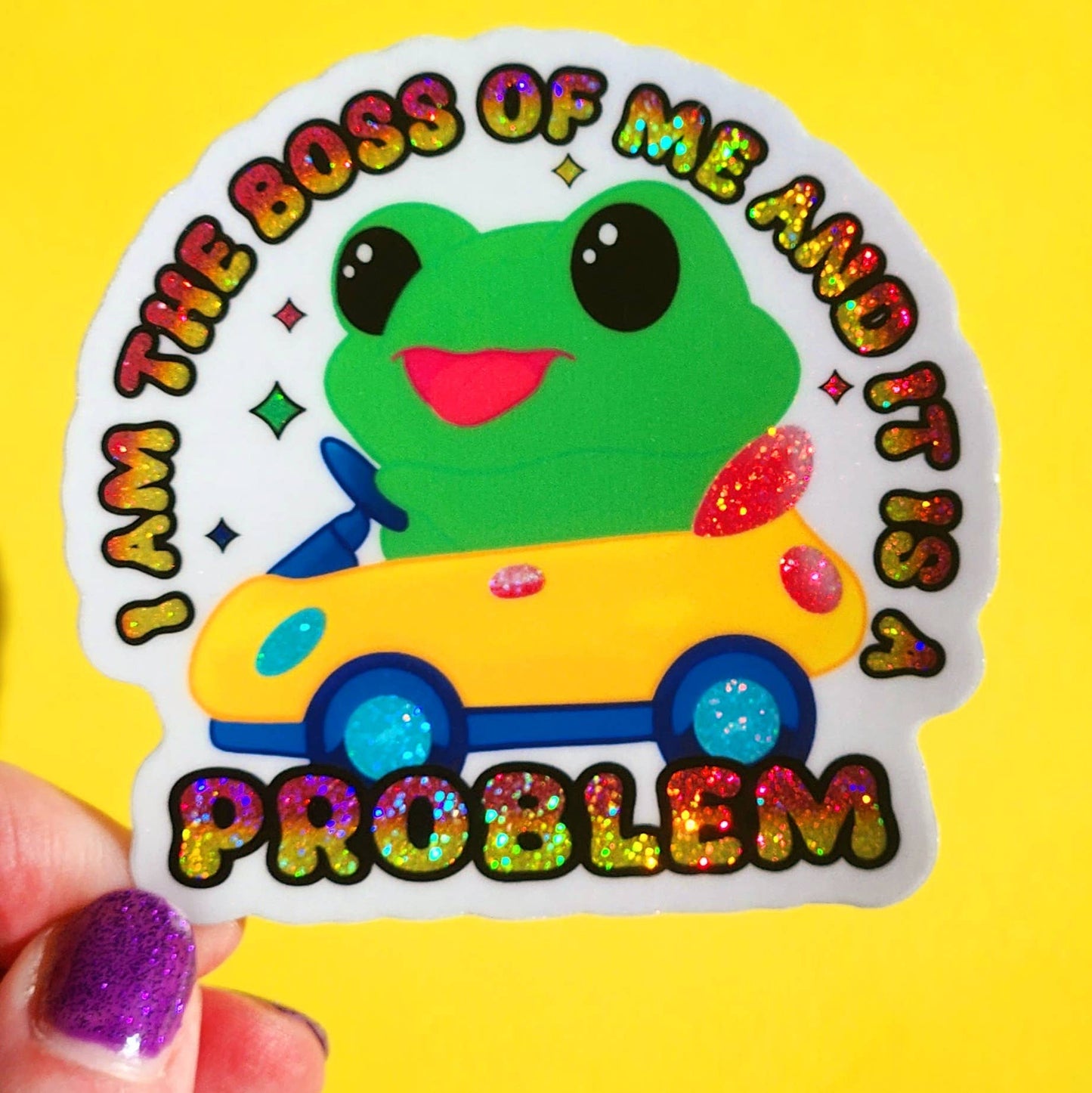 I’m the boss of me funny frog sticker cute hydroflask