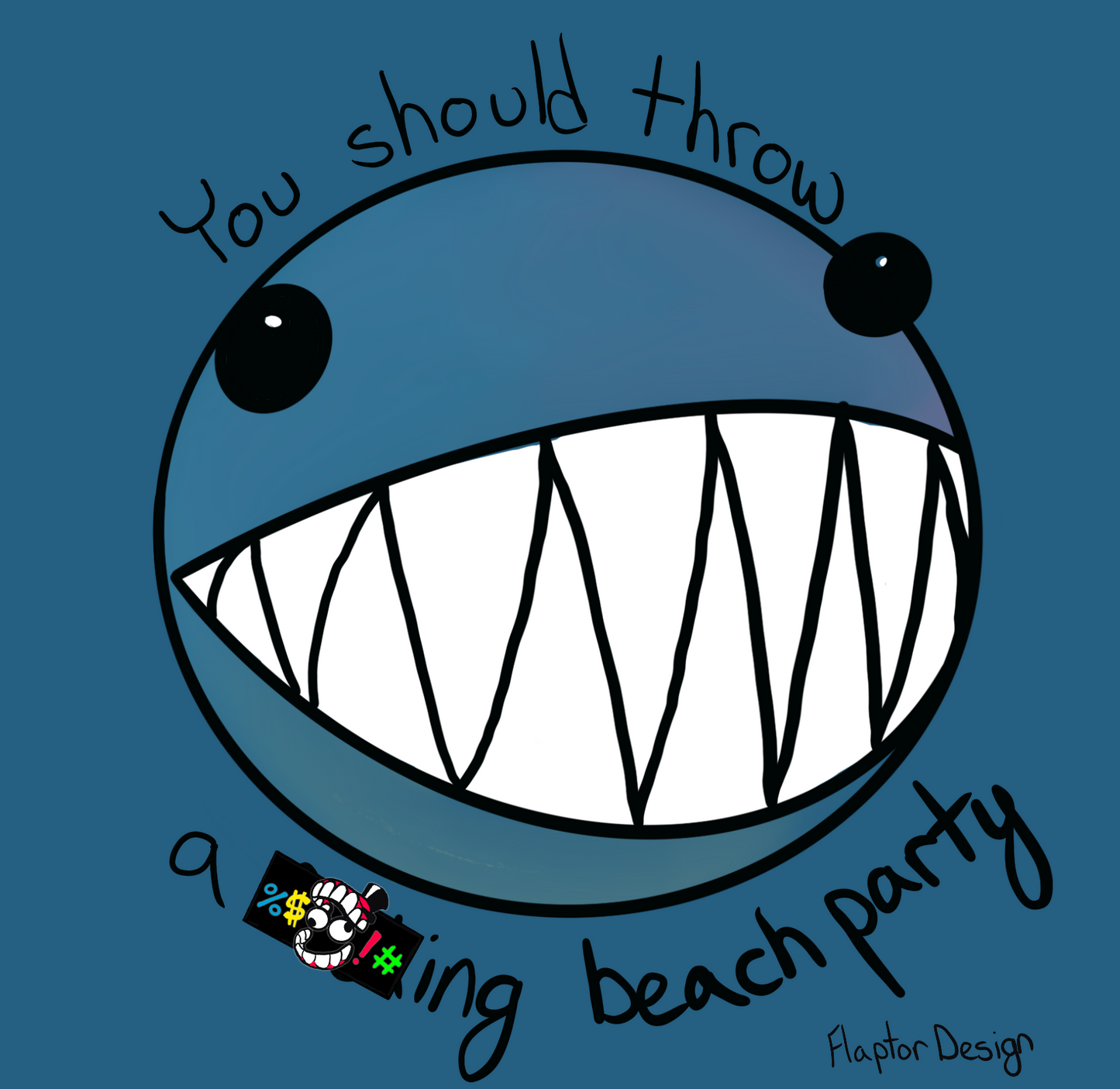 Bubble Beach Party holographic sticker