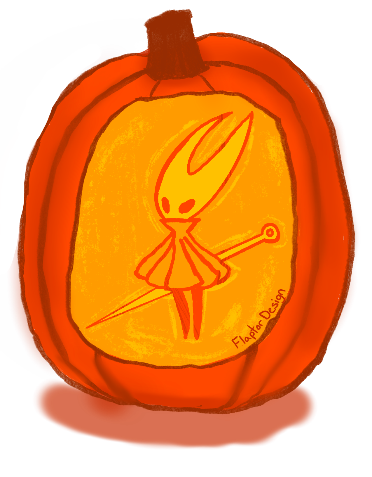 Hollow Knight Silksong Pumpkin Holographic Sticker