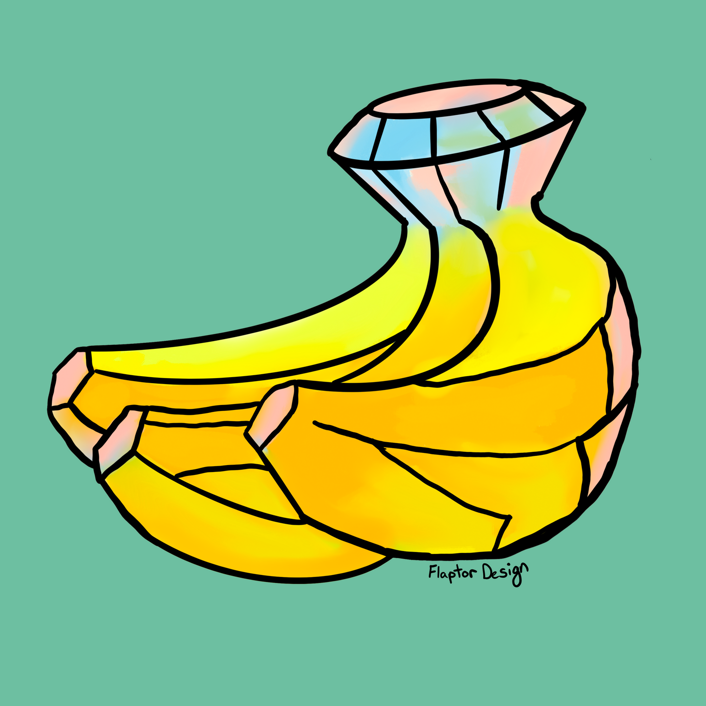 Banandium Banana holographic vinyl sticker