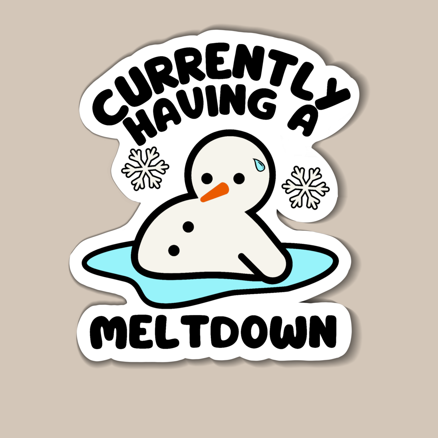 Snowman Meltdown Vinyl Sticker