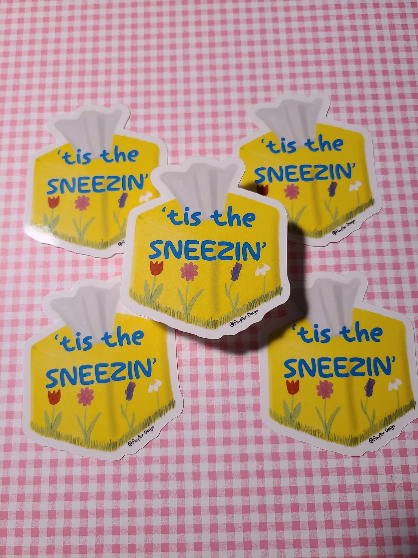 Tis the Sneezin' vinyl sticker