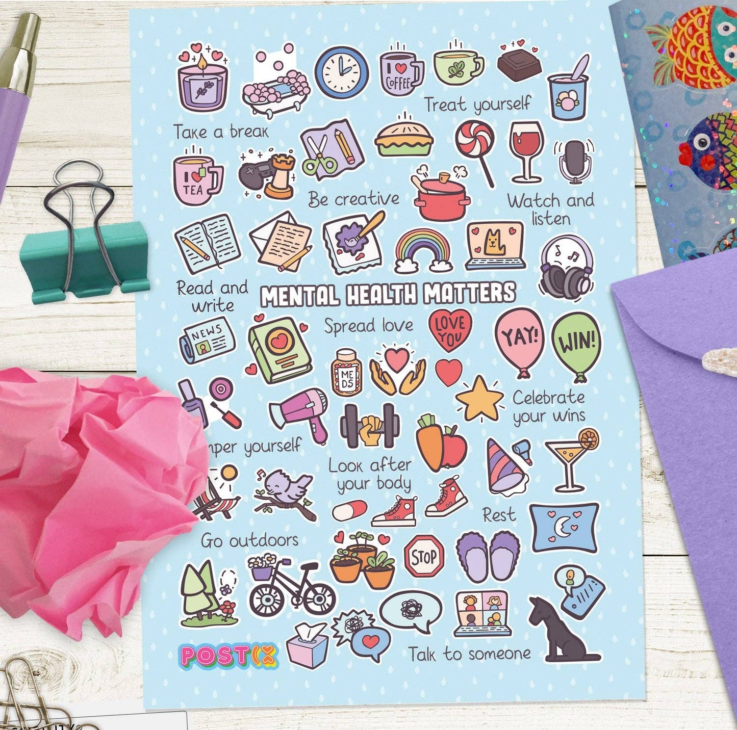 Mental Health Matter A6 Sticker Sheet