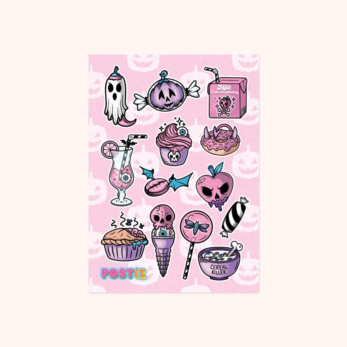 Spooky Snacks A6 Glitter Sticker Sheet