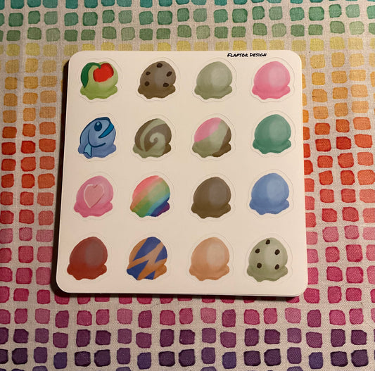 Ice cream machine vinyl sticker sheet