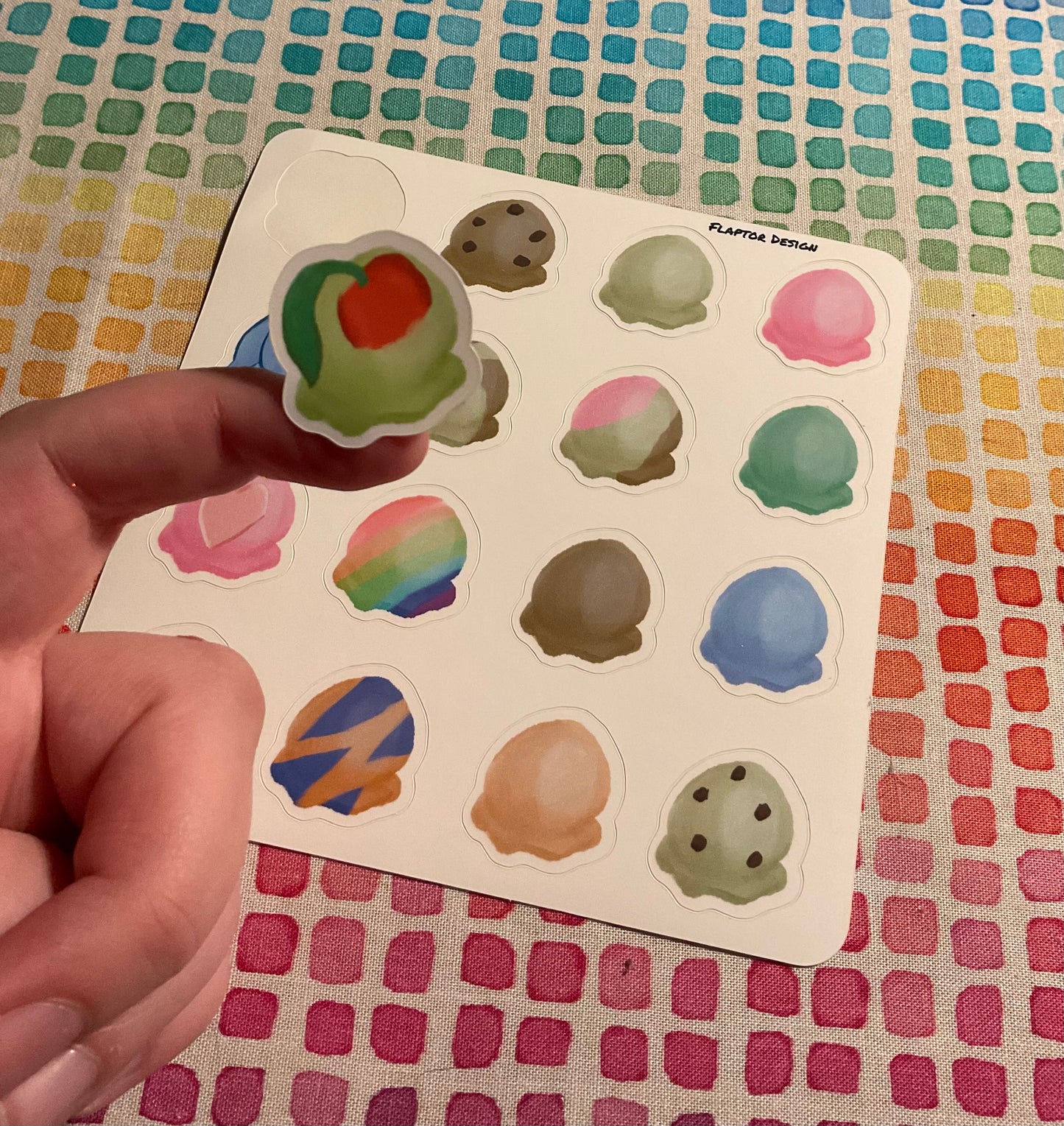 Ice cream machine vinyl sticker sheet