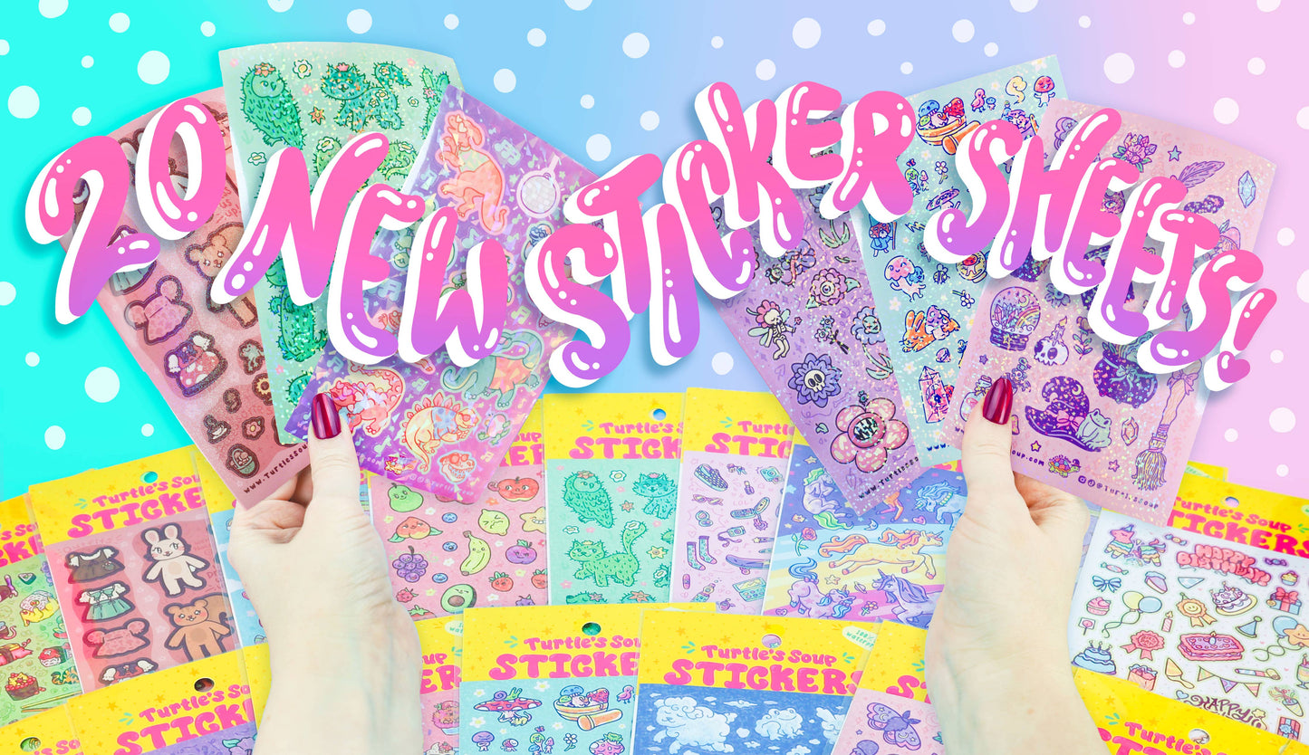 Rainbow Animals Vinyl Sticker Sheet