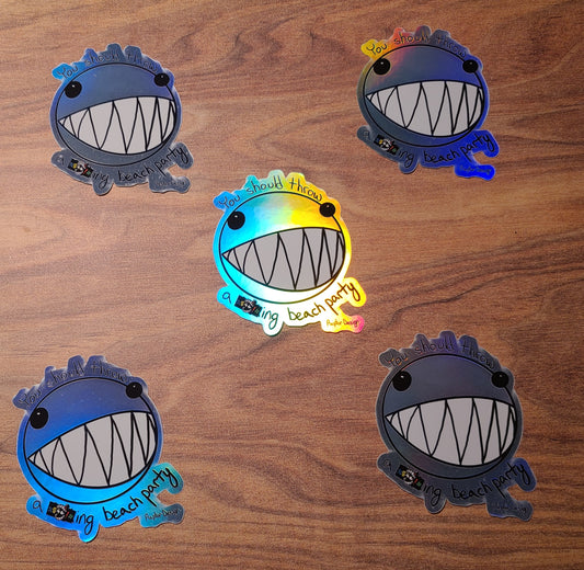 Bubble Beach Party holographic sticker