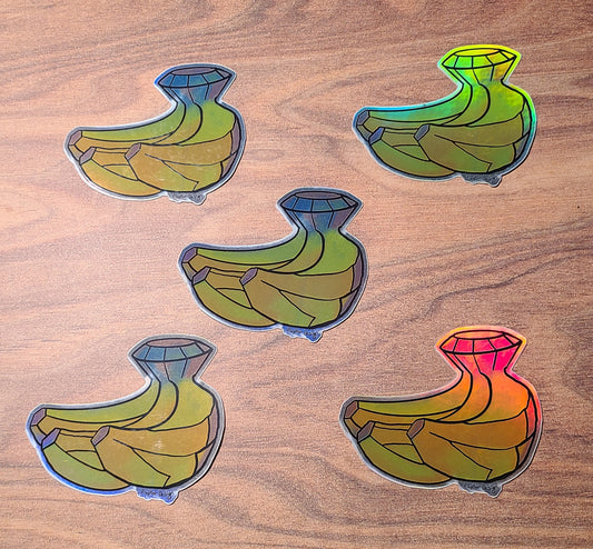 Banandium Banana holographic vinyl sticker